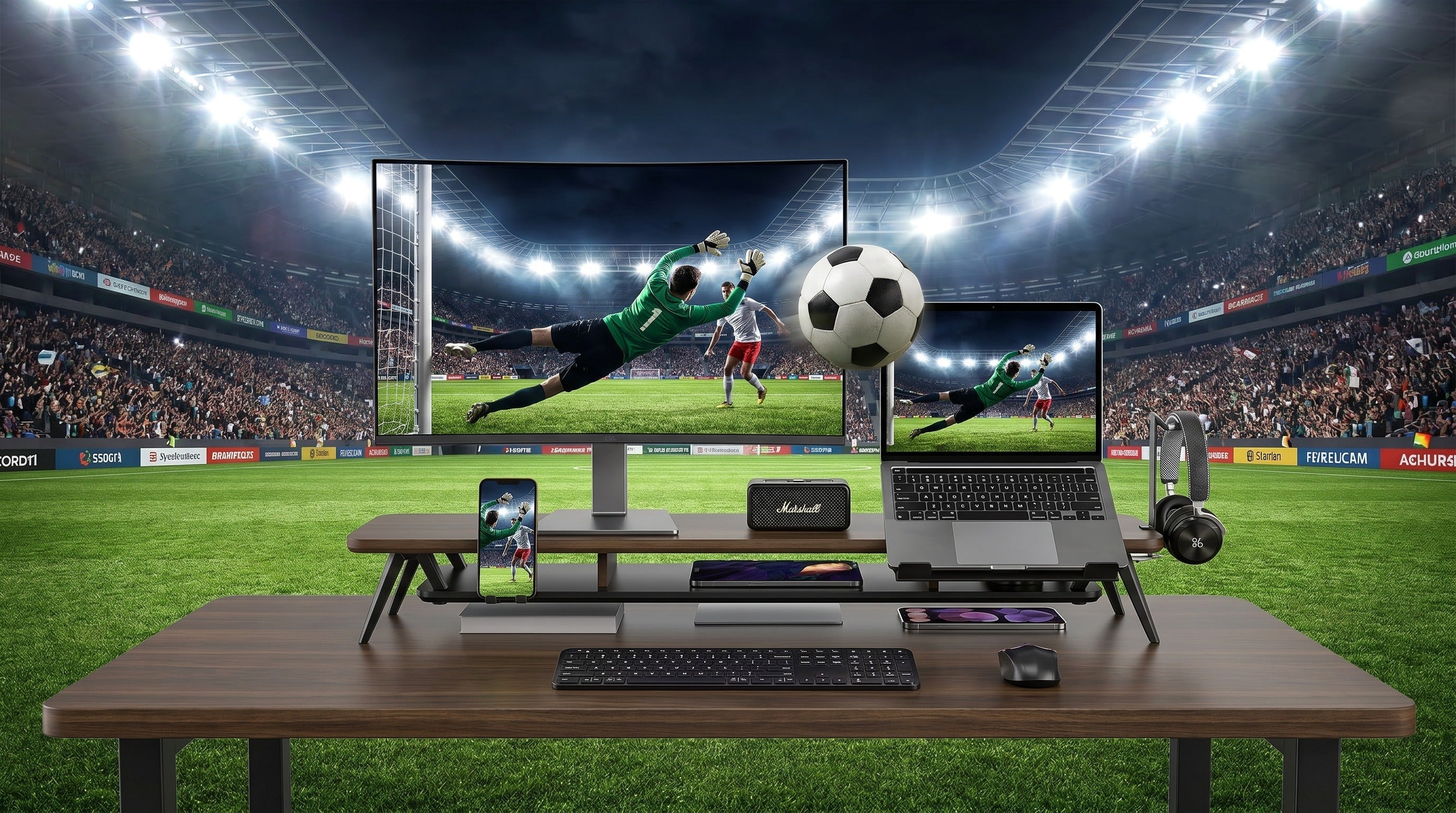 The Ultimate Football Sanctuary: Immersive Curved Screen Setup for the Championship Night