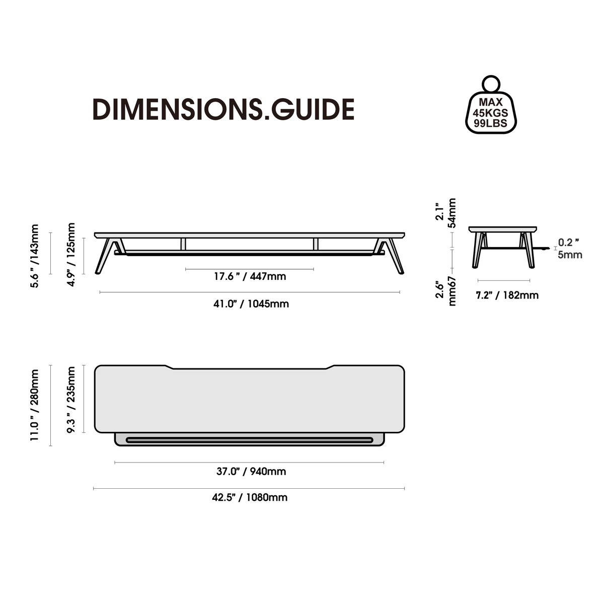 Rodin A510 Monitor Stand-Black