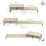 Bastion Dual Monitor Stand D108 - 30.8"-44.5" Oak