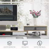 Bastion Dual Monitor Stand D108 - 30.8"-44.5" Oak
