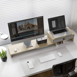 Bastion Dual Monitor Stand D108 - 30.8"-44.5" Oak