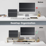 Bastion Dual Monitor Stand D108 - 30.8"-44.5" Oak