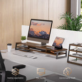 Frida Dual Monitor Stand F210 - 42.5" Walnut