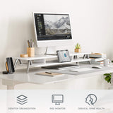 Rodin Dual Monitor Stand A212 - 42.5" White