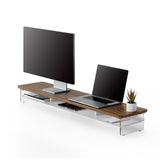 Yugen Dual Monitor Stand Y210 - 42.5" Walnut